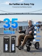 Aotedor Electric Wheelchair for Adults, 35 Miles Long Range with Dual Batteries, Foldable Power Wheelchair with Dual Brushless Motors, 330 lbs Capacity, Airline Friendly Motorized Wheelchair - Image 3