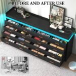 jiteentarou 16 Drawer Dresser with Charging Station and LED Lights, Modern Chest of Drawers with Power Outlet, Organizer Cabinet for Bedroom, Living Room, Entryway, Black - Image 4